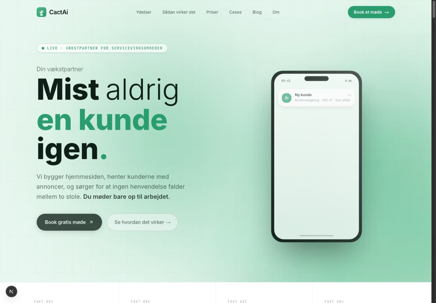 Forsiden af cactaihq.com